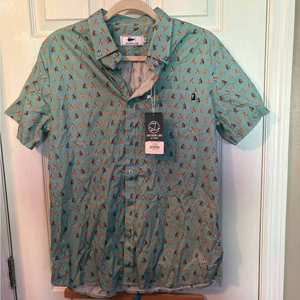 Men's Blue Shirt with Pattern‎